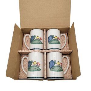 Sam Seong Mug Set Of 4 With Whimsical Nature Design